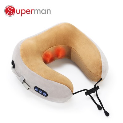 U Shape Massage Pillow for Pain Relief With Shiatsu & Vibrating Functions Use on Airplane,Train,Car Travel